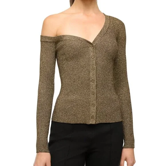 STAUD Craftsman Sweater Color: Metallic Gold - Picture 2 of 8